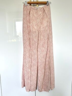 Yaya & co 100% rayon wide leg front slit pants small